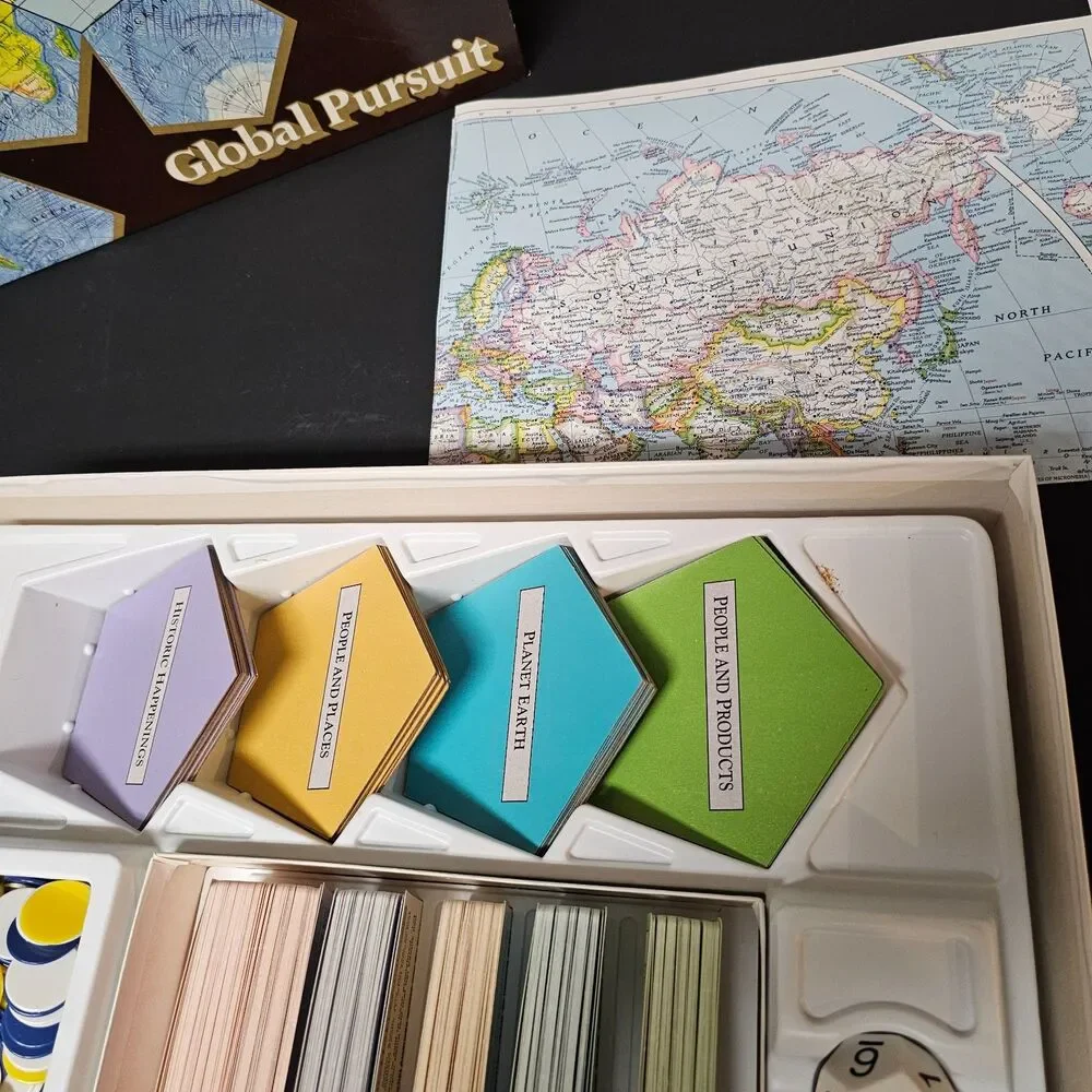 National Geographic Global Pursuit Vtg 1987 Geography Family Board Game Complete